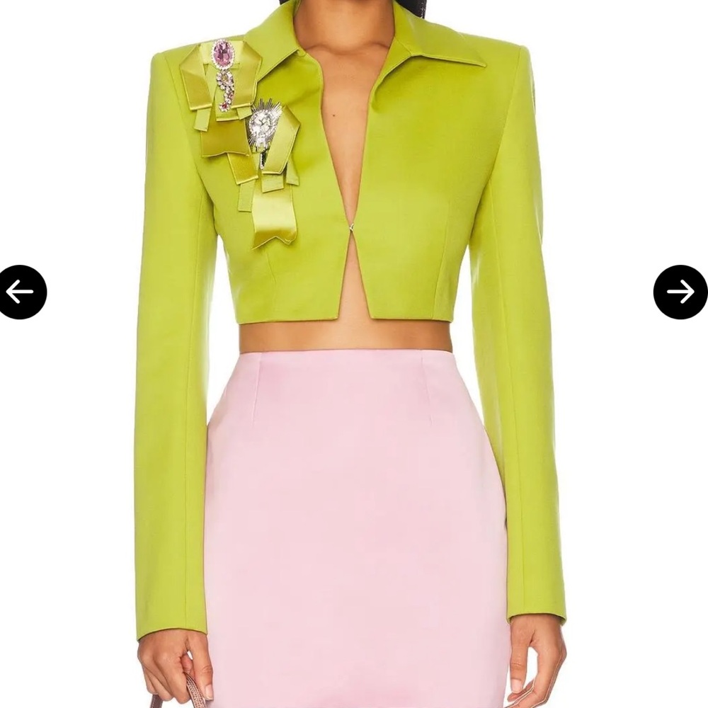 AREA Green Cropped Jacket